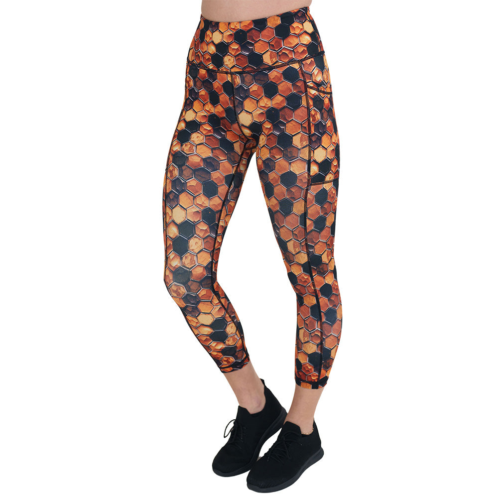 honeycomb patterned leggings