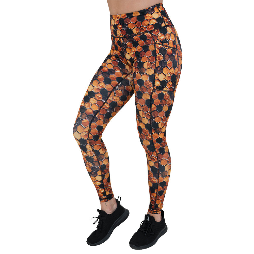 honeycomb patterned leggings