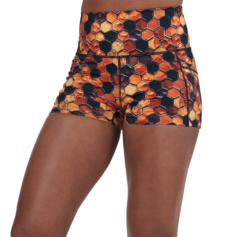 2.5 inch honeycomb patterned shorts