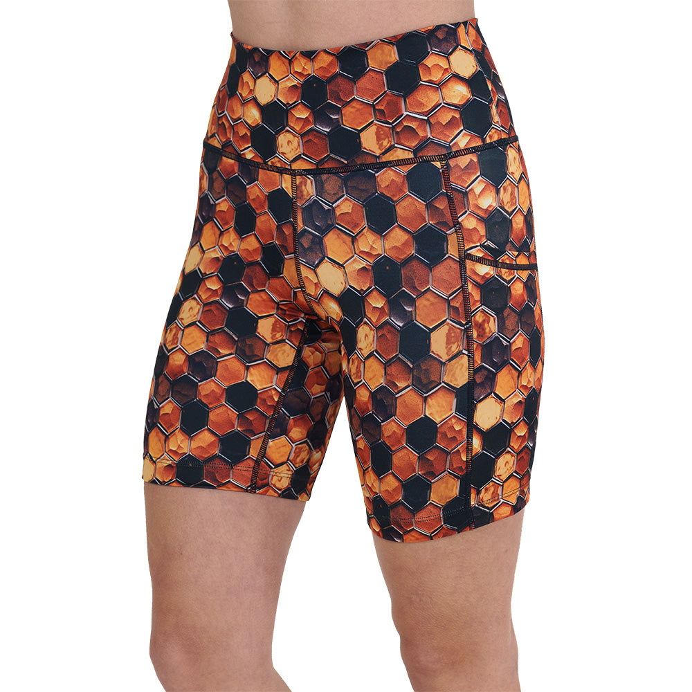 7 inch honeycomb patterned shorts