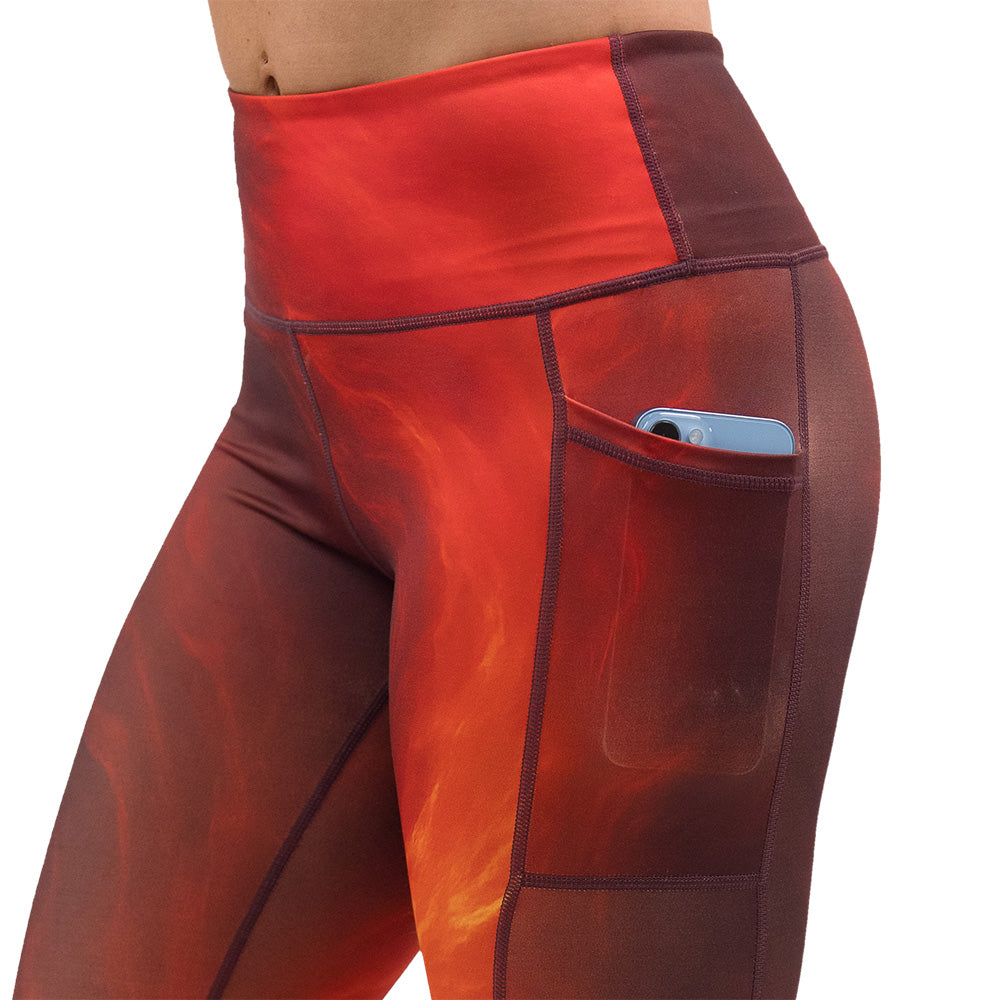 fire flame patterned leggings