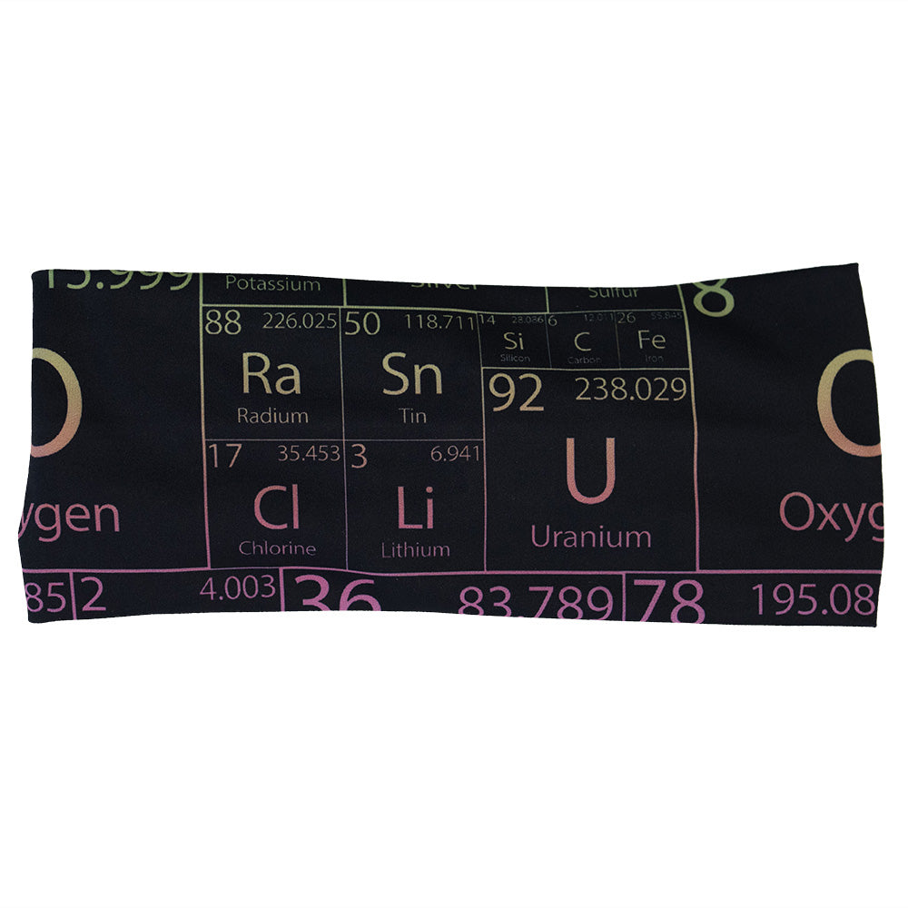 Black headband with periodic table design