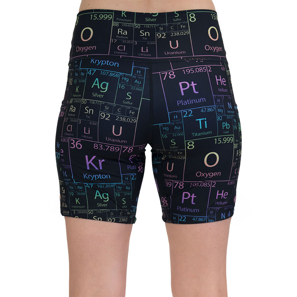 back of the Shorts with periodic table design
