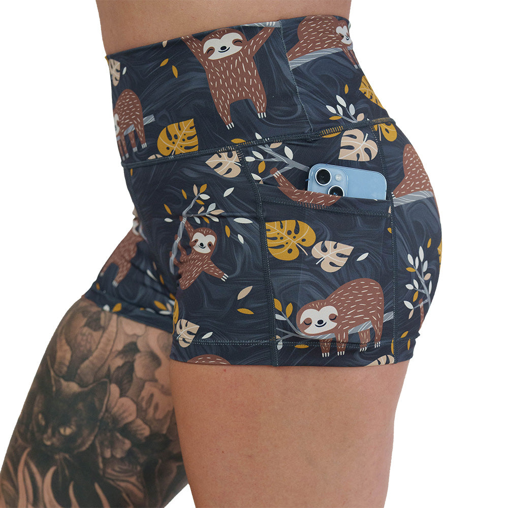 sloth patterned shorts