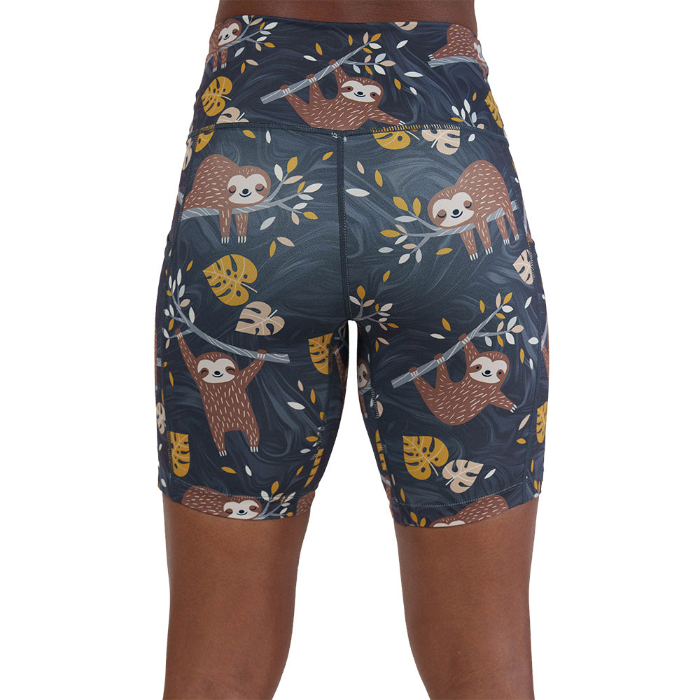 back of the sloth patterned shorts