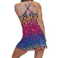 back of the rainbow leopard print dress