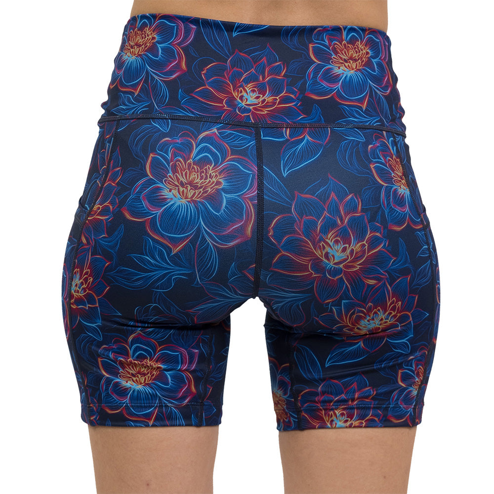 back of the luminous lotus 7 inch shorts