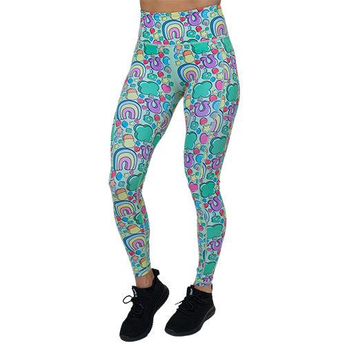 full length St Patrick's day inspired charms print leggings