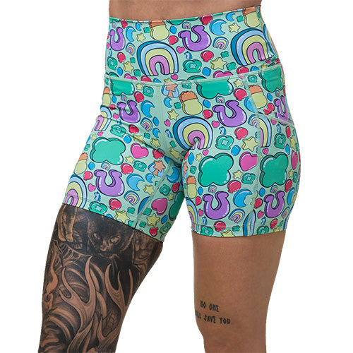 5 inch St Patrick's day inspired charms print shorts