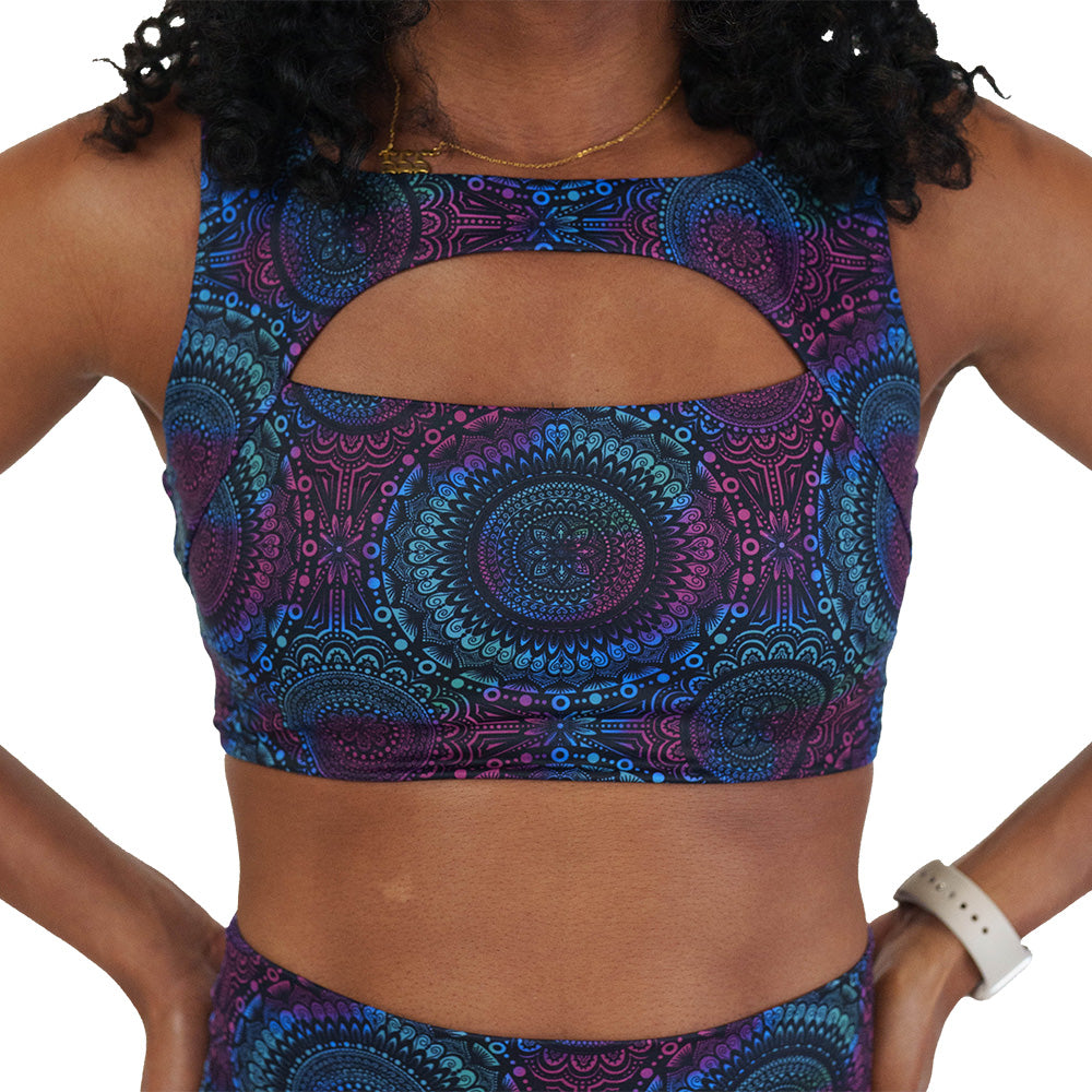 mandala print sports bra