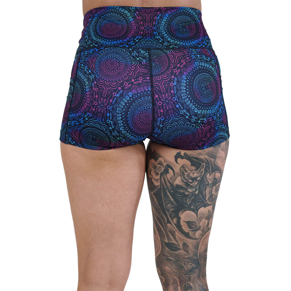 back of the mandala print shorts