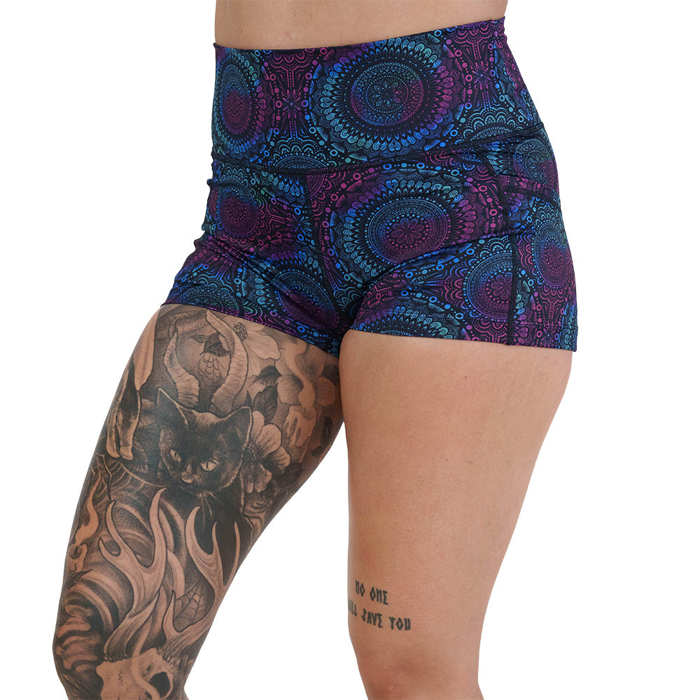mandala print shorts