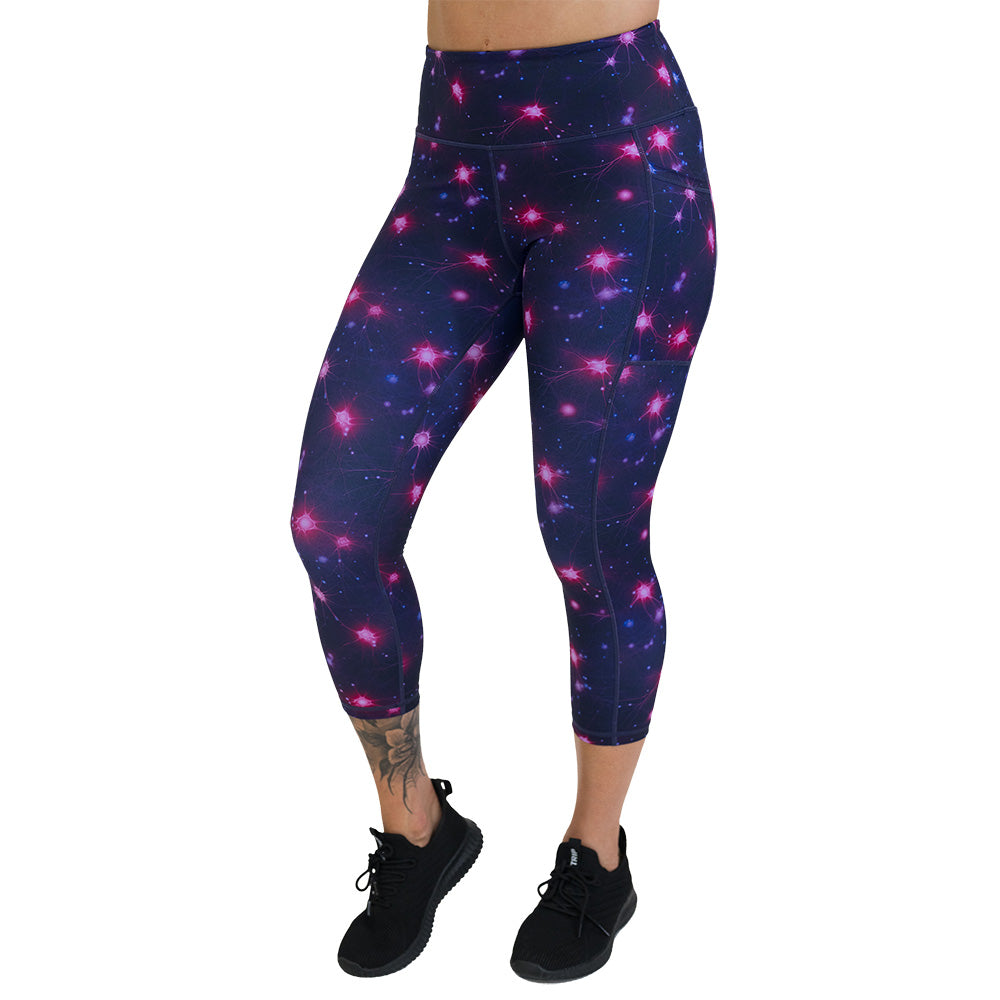 Leggings with a science pattern on them