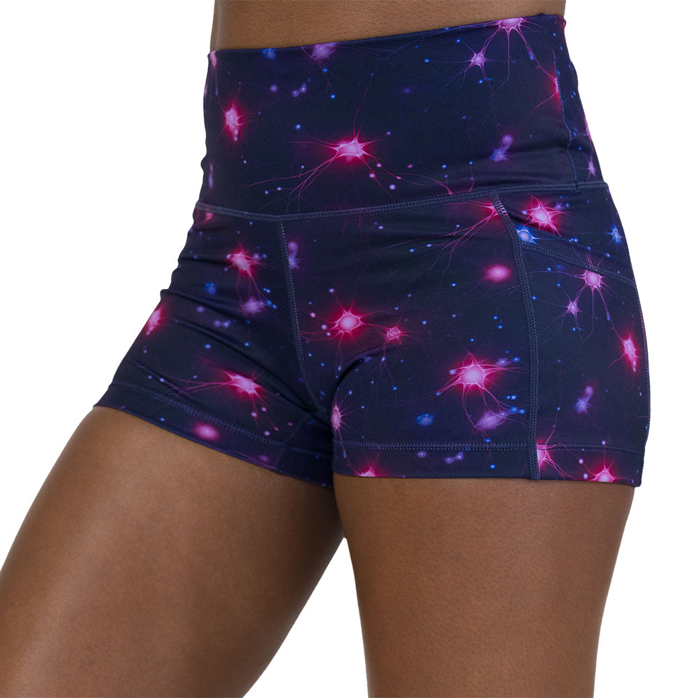 shorts with a science pattern on them