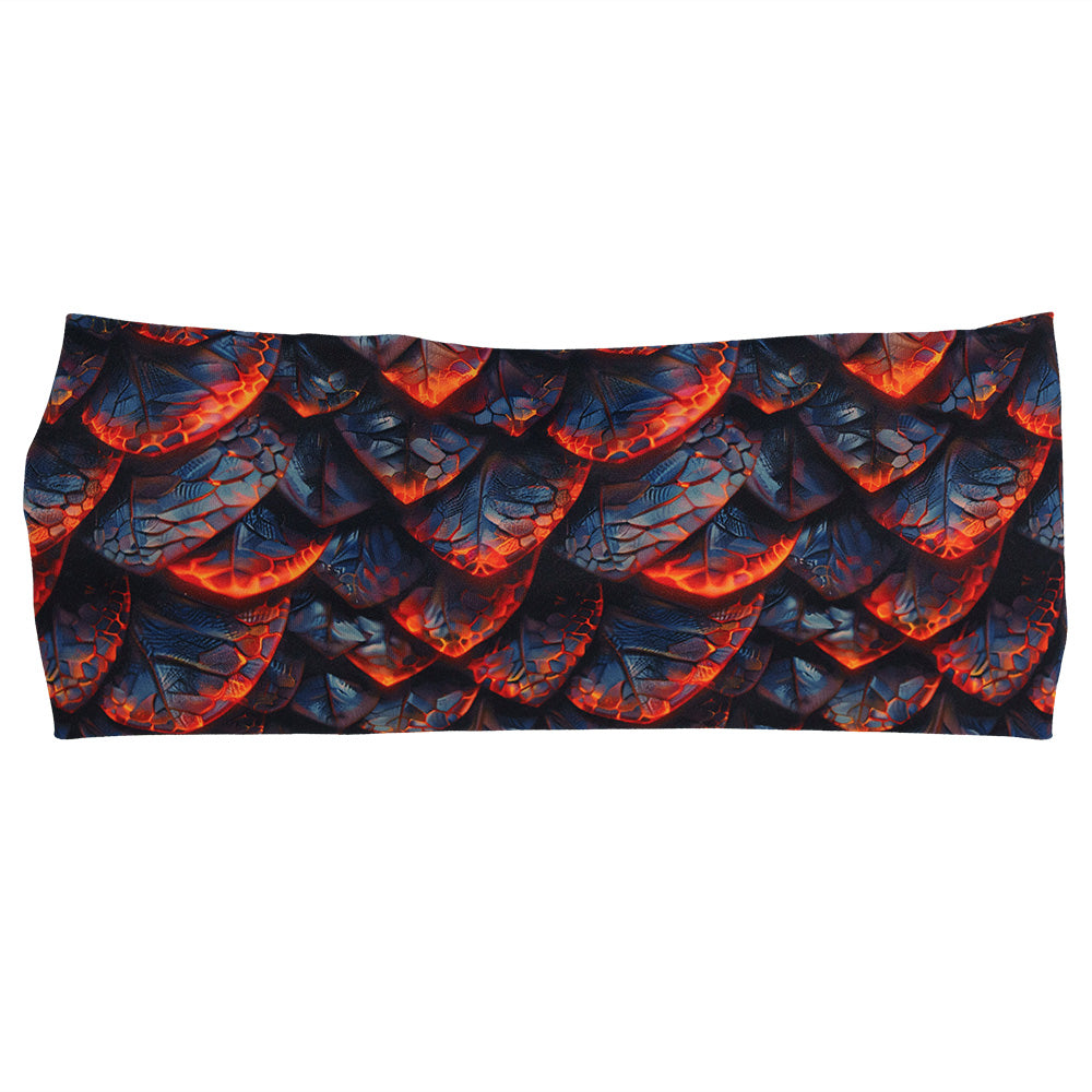 lava and dragon scale patterned headband