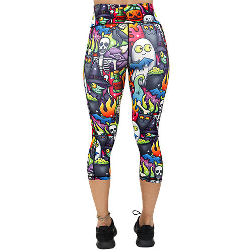 back of Halloween cartoons leggings