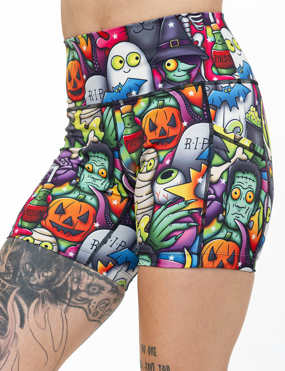 front of the Halloween characters 5 inch shorts against a white background
