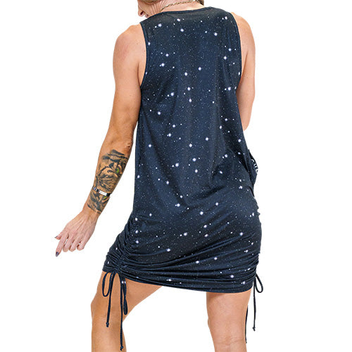 back of the night sky print dress