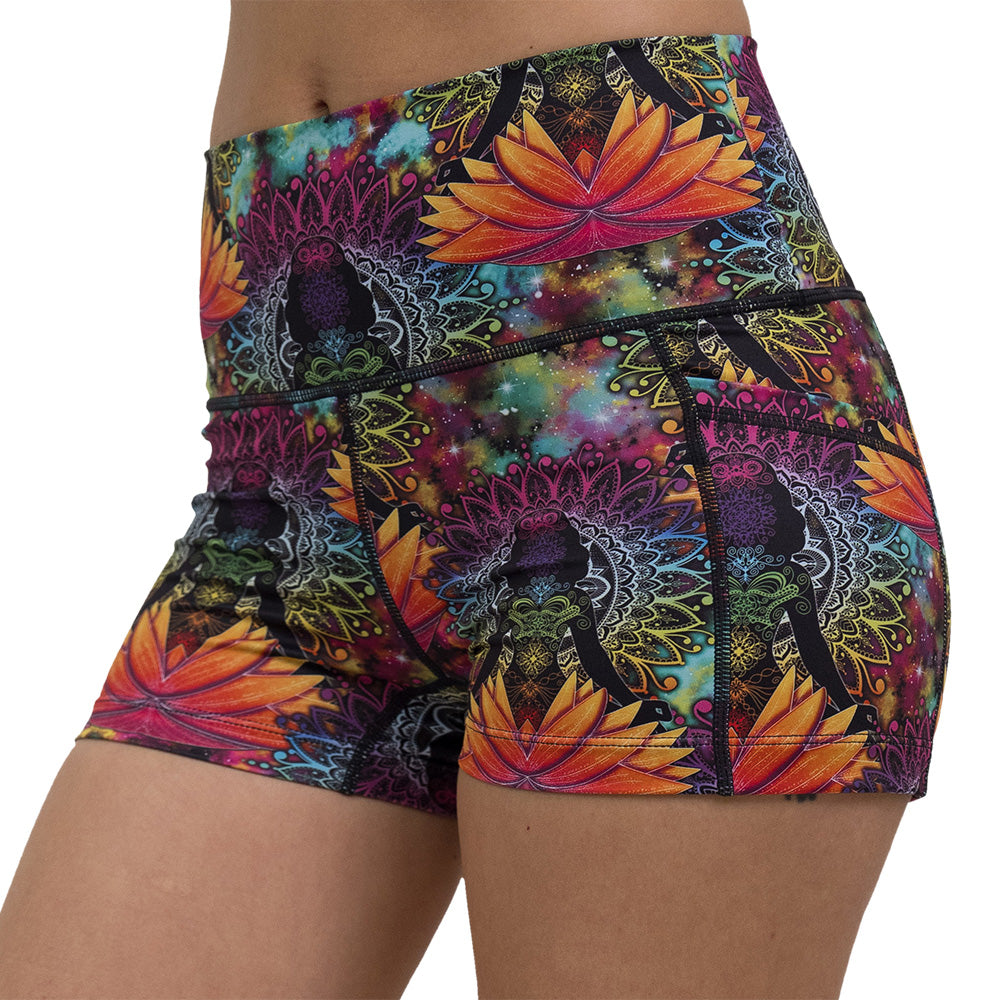 namaste all day 2.5 inch shorts close up