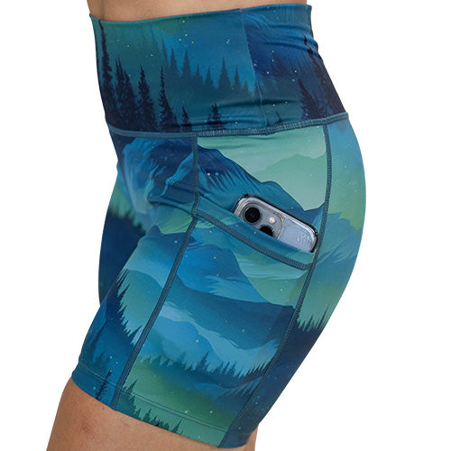 Aurora Borealis short's side pocket