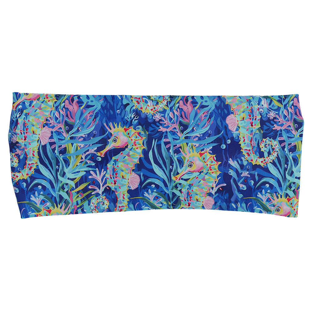 colorful seahorse patterned headband