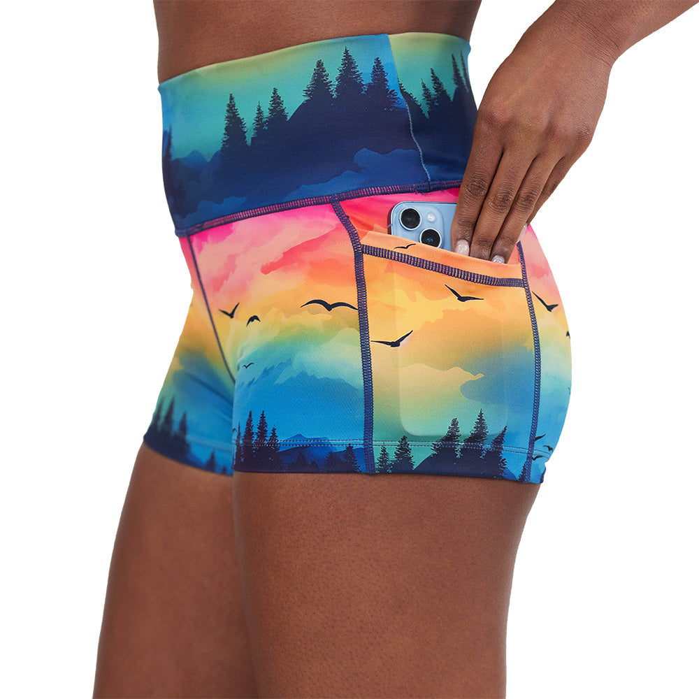 Ombre Sky Shorts Workout Shorts for Women – Constantly Varied Gear