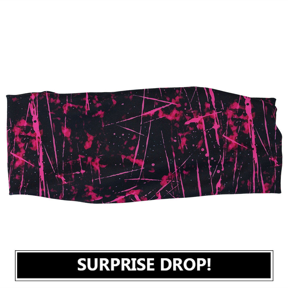 pink paint splatter patterned headband