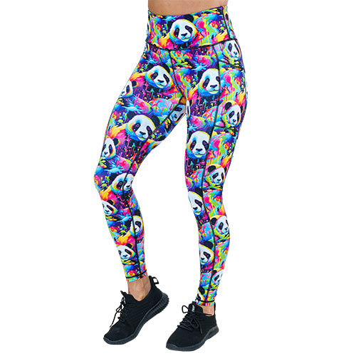 full length colorful panda pattern leggings