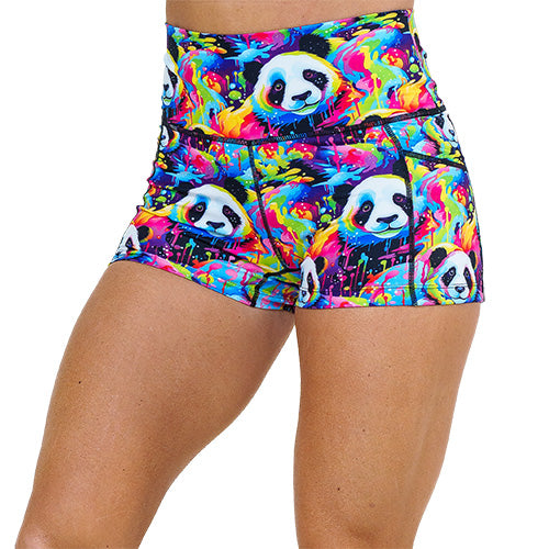 2.5 inch colorful panda pattern shorts