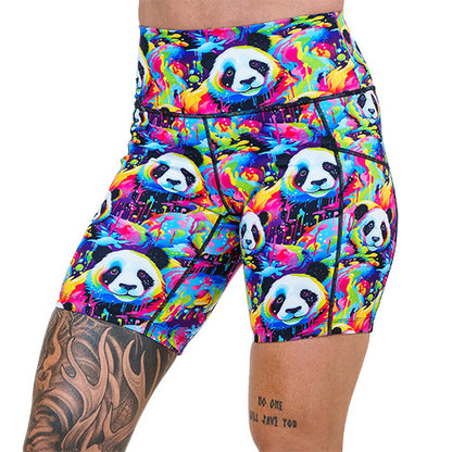 7 inch colorful panda pattern shorts