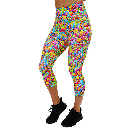 capri length 70s themed leggings