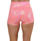 back of 2.5 inch pink iridescent shorts
