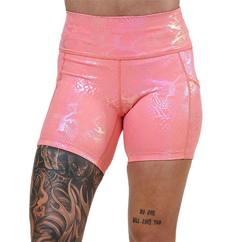 5 inch pink iridescent shorts