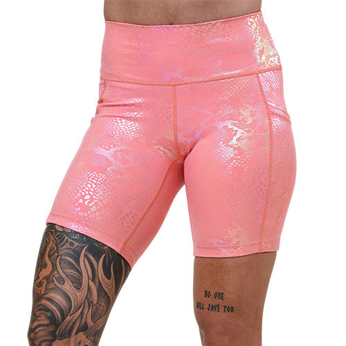 7 inch pink iridescent shorts