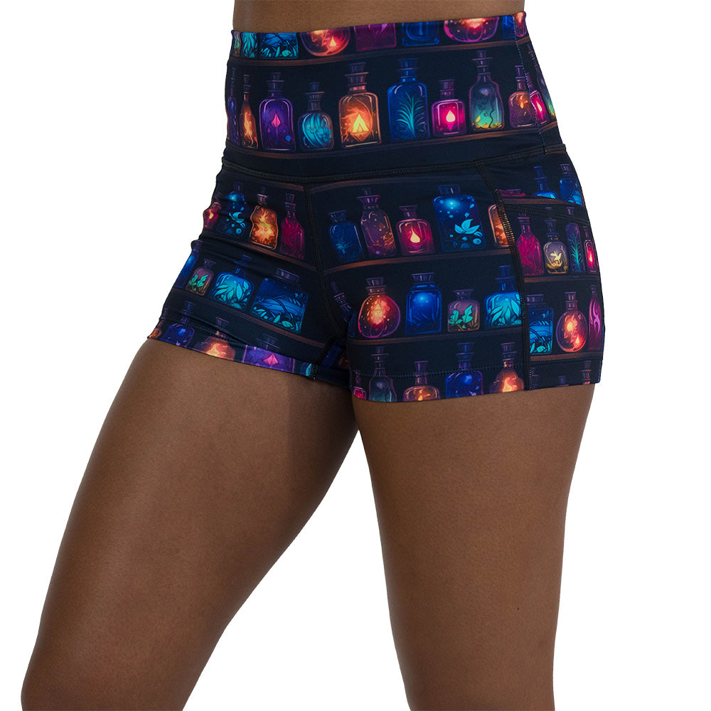 potions patterned shorts