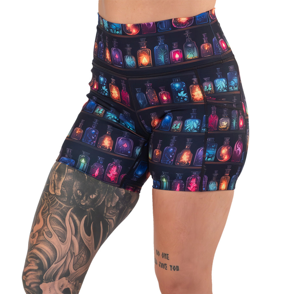 5 inch potions patterned shorts