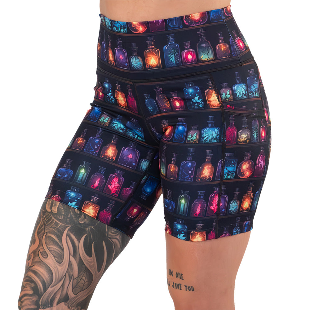7 inch potions patterned shorts