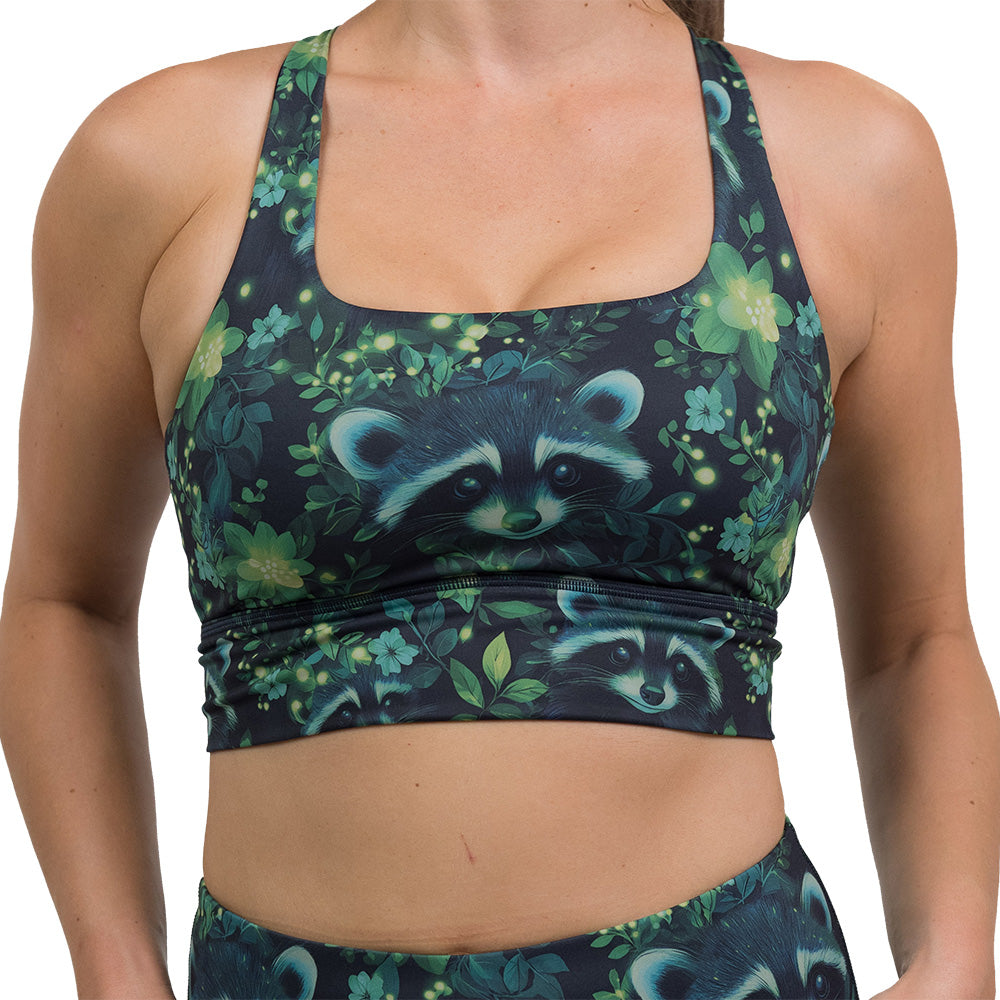 green Raccoon design bra