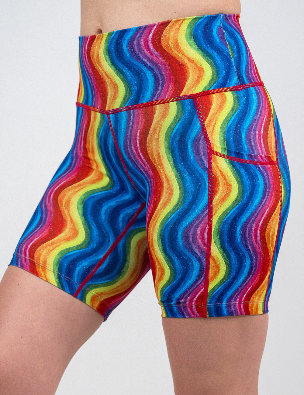front of the 7 inch rainbow waves shots against a white background