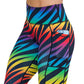 rainbow zebra pattern legging's side pocket