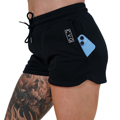 side pocket on black shorts