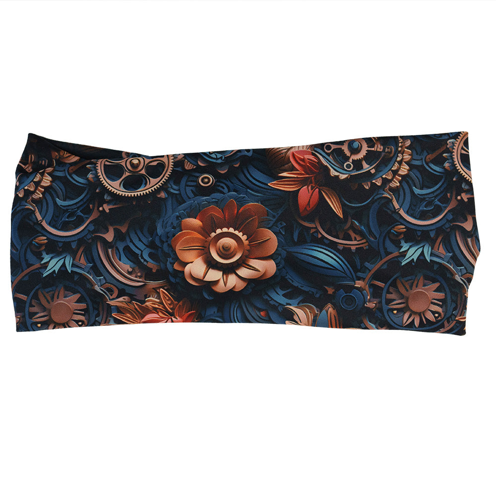 mechanical flower print headband