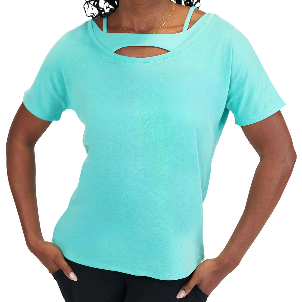 model wearing a Turquoise Slouchy Tee