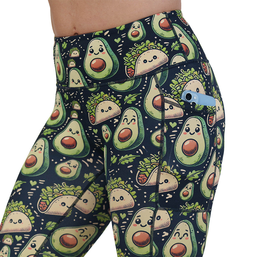 taco and avocado print leggings