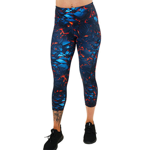 capri length lava themed leggings