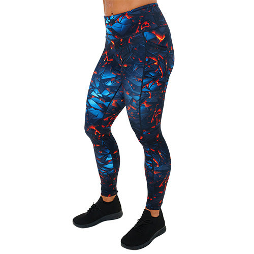 full length lava themed leggings
