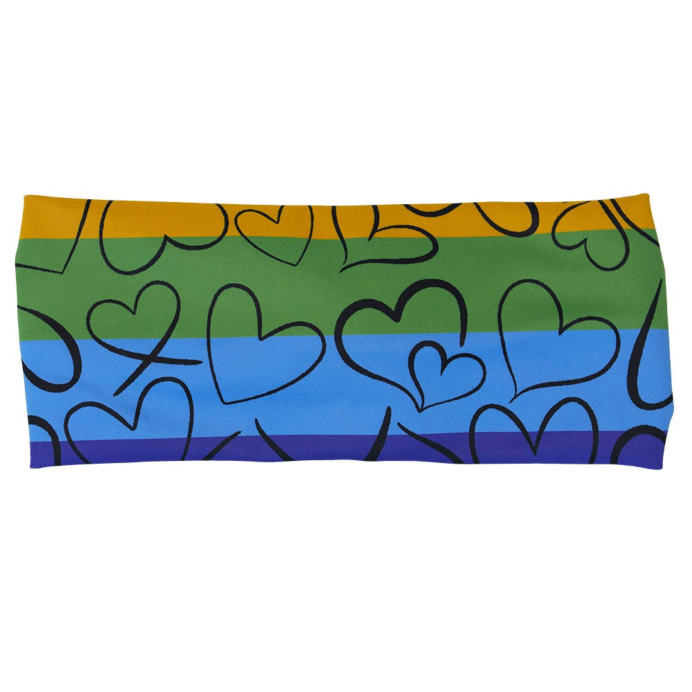 rainbow and heart outlines patterned headband