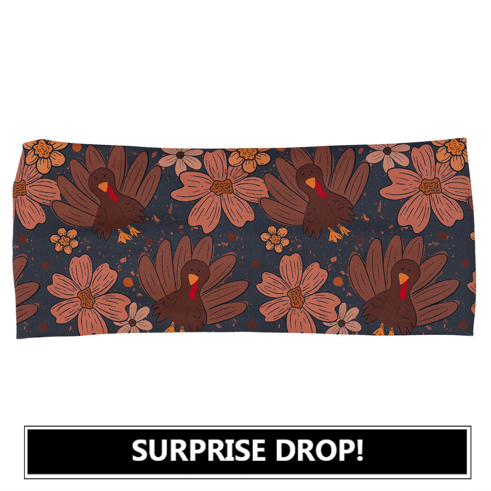 headband with turkey and floral pattern