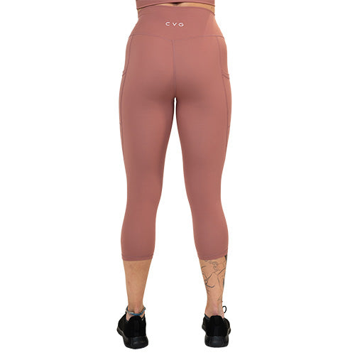 back of solid blush pink leggings