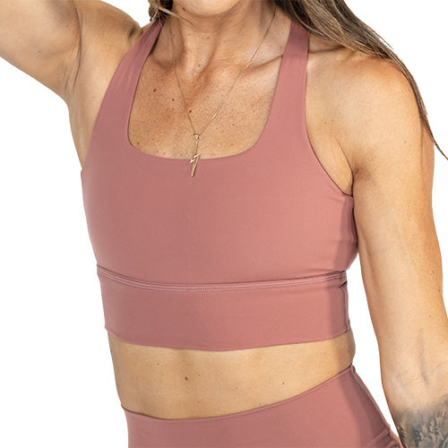 solid blush sports bra